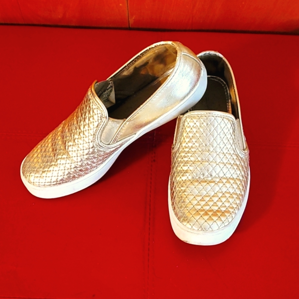 Gold quilted tennies